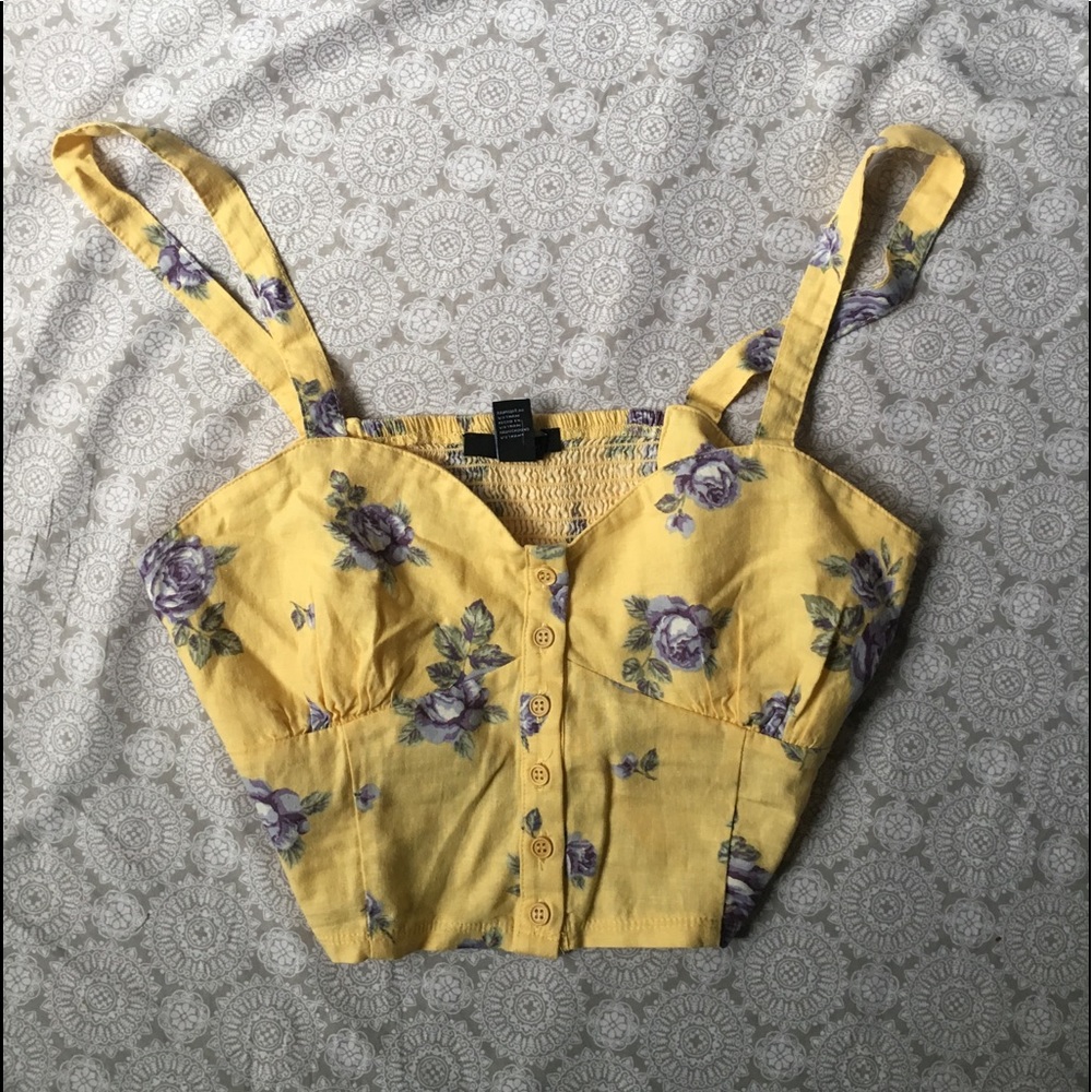 NWOT Yellow crop top
